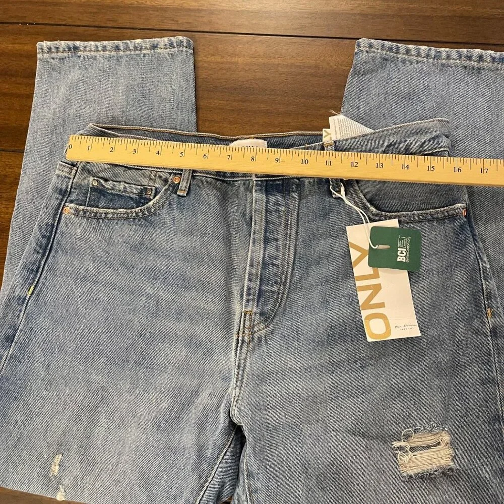NWT Only Fine Hi Rise Straight Leg Crop Denim Size W30 L26